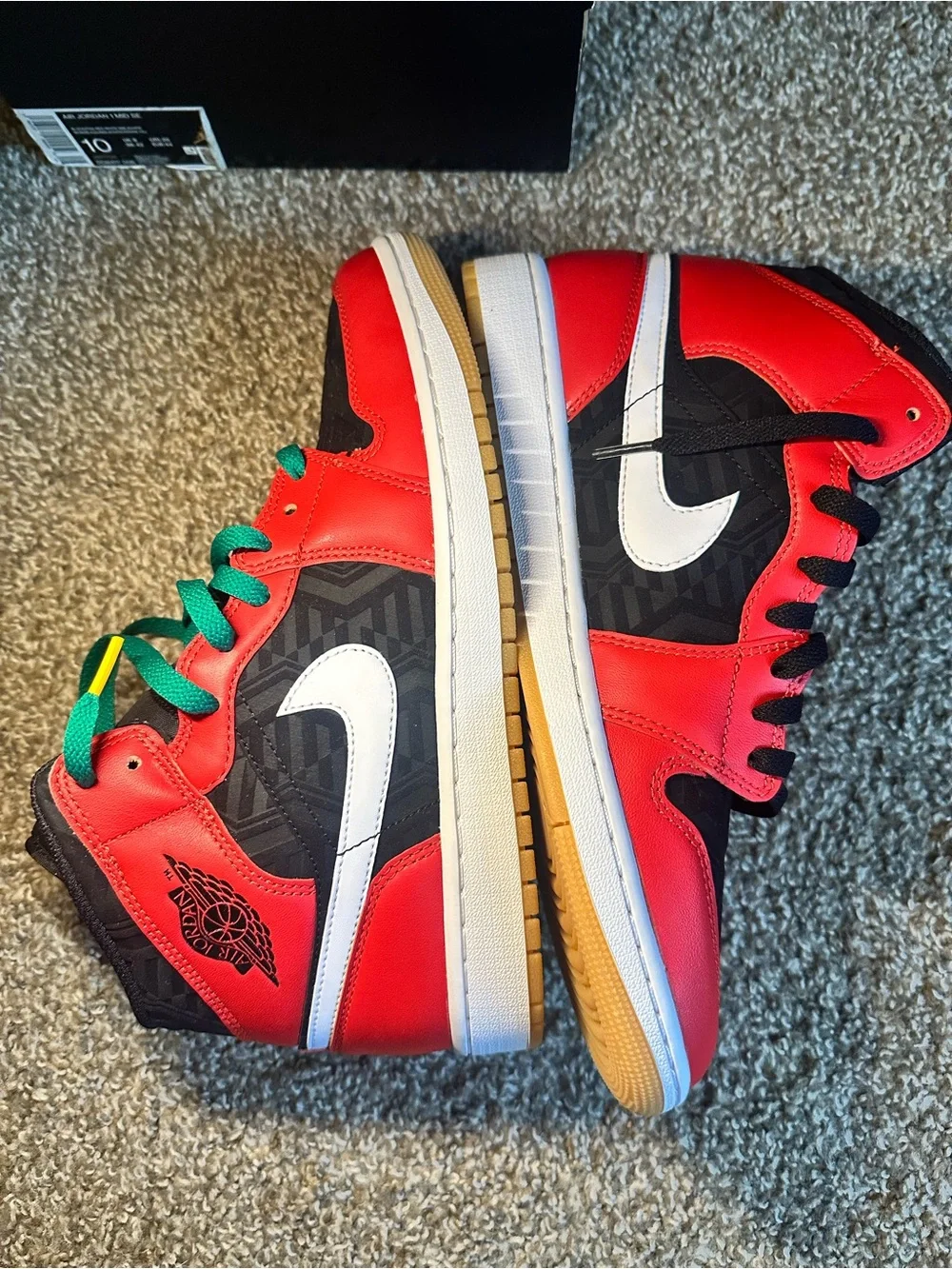 Jordan men’s' High-Top Sneakers in Black & Red
